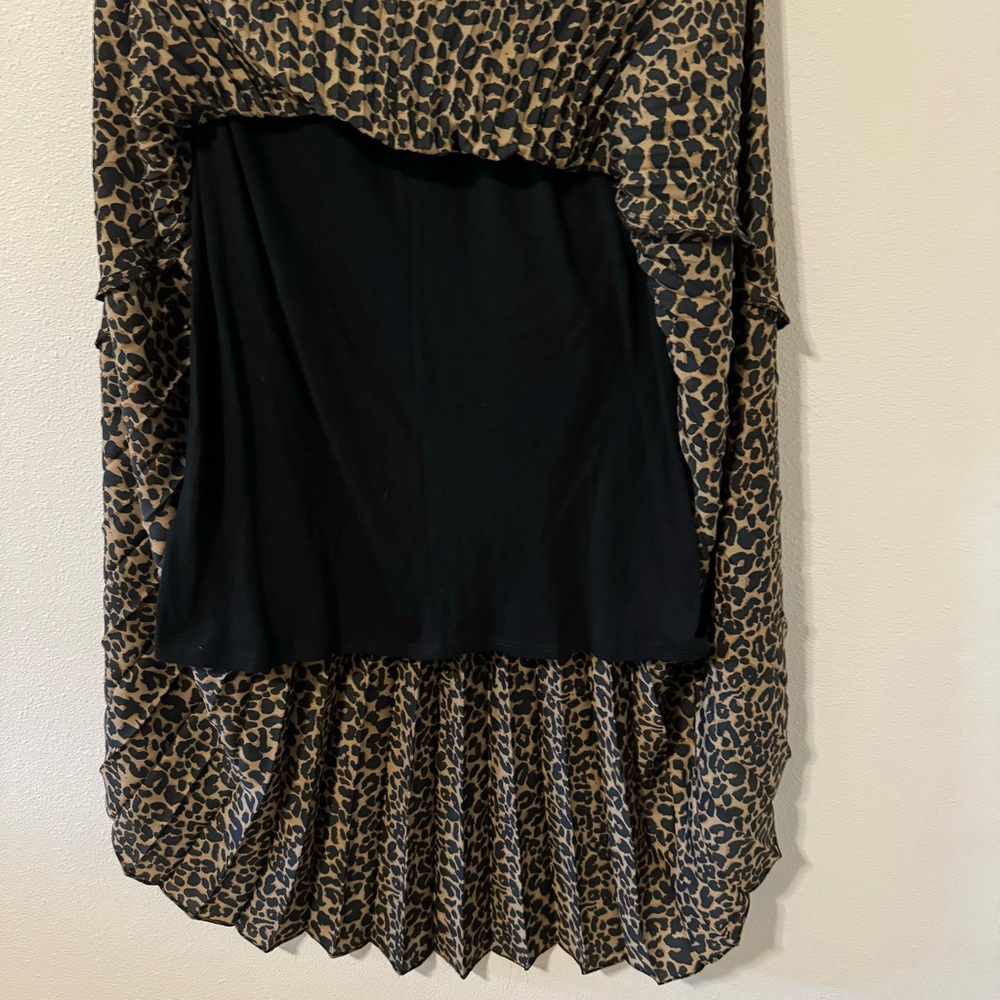 Max Studio Leopard Print Pleated A-Line Maxi Skir… - image 4